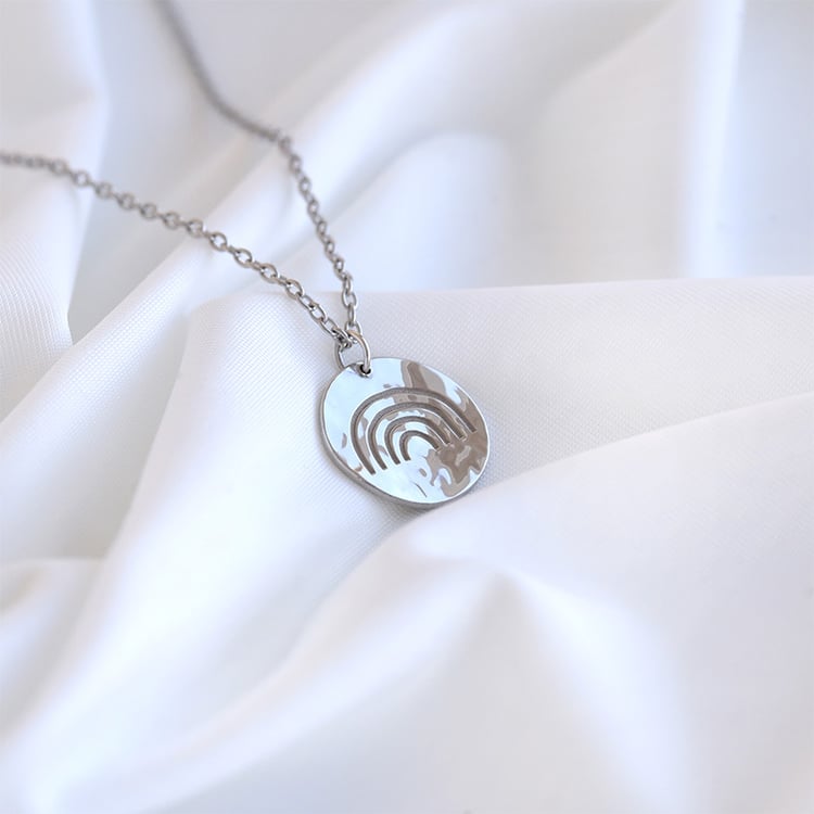 Set stříbrného přívěsku a náhrdelníku s kapkami a duhou A Cup Of Style 82064