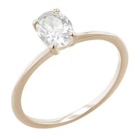 Zásnubní prsten v champagne gold s oval lab-grown diamantem Frost