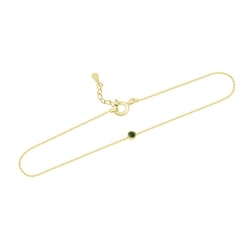 Stříbrný minimalistický náramek se zeleným diamantem Bonato