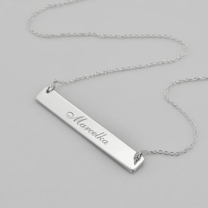 Stříbrný minimalistický náhrdelník s gravírem dle výběru Pesmin
