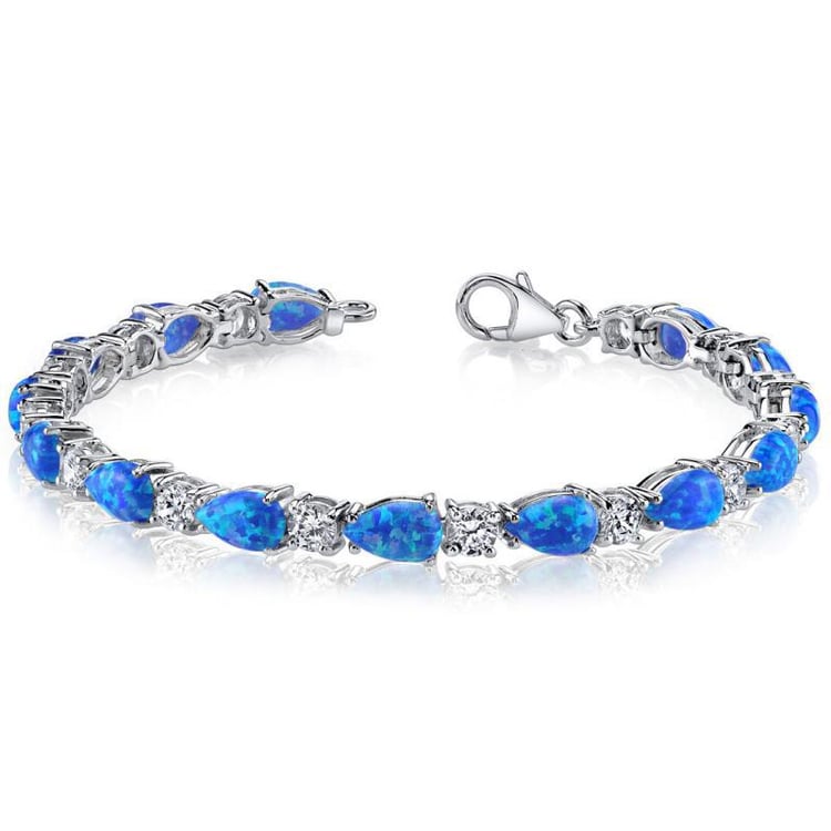 Stříbrný opálový náramek