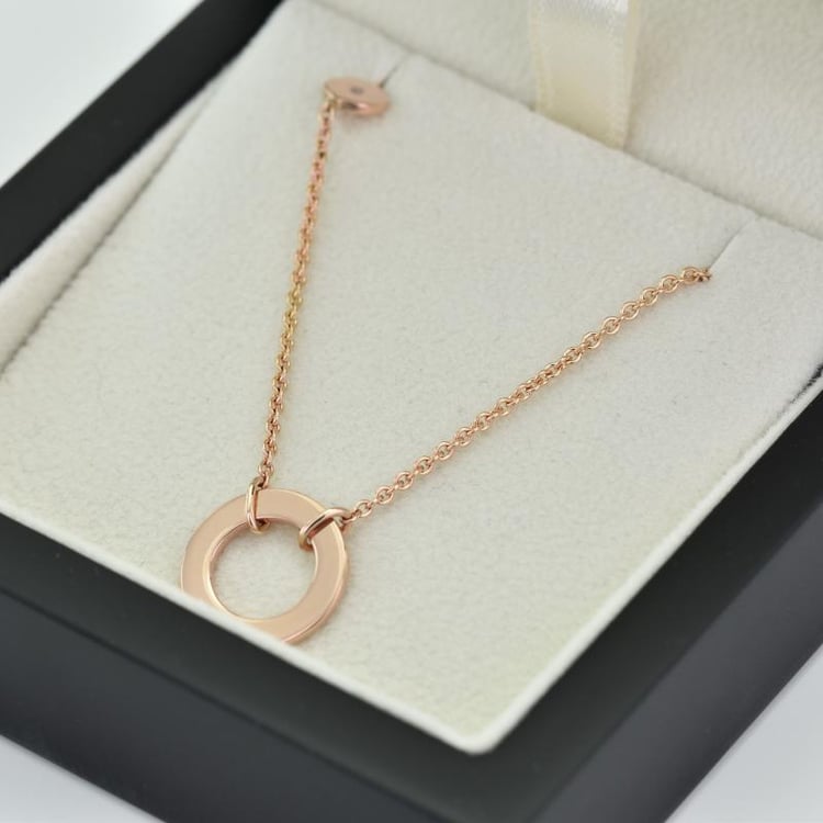 Stříbrný kruhový náhrdelník s diamantem Emelda 103786