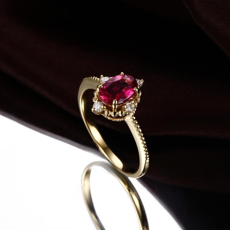 Turmalínový prsten ze zlata 6130