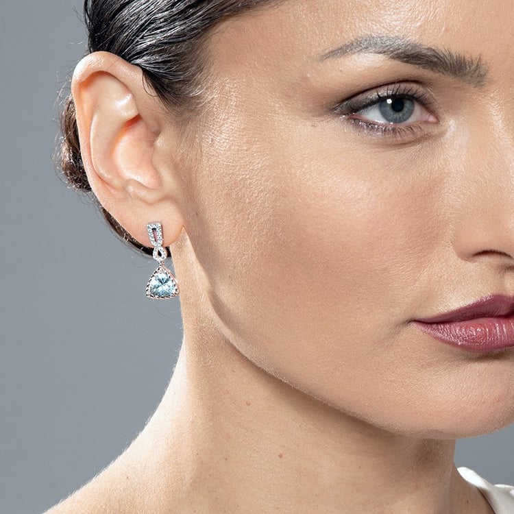 Akvamarínové náušnice ze zlata 106668