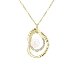 Stříbrný perlový přívěsek s bílými topazy Fenella