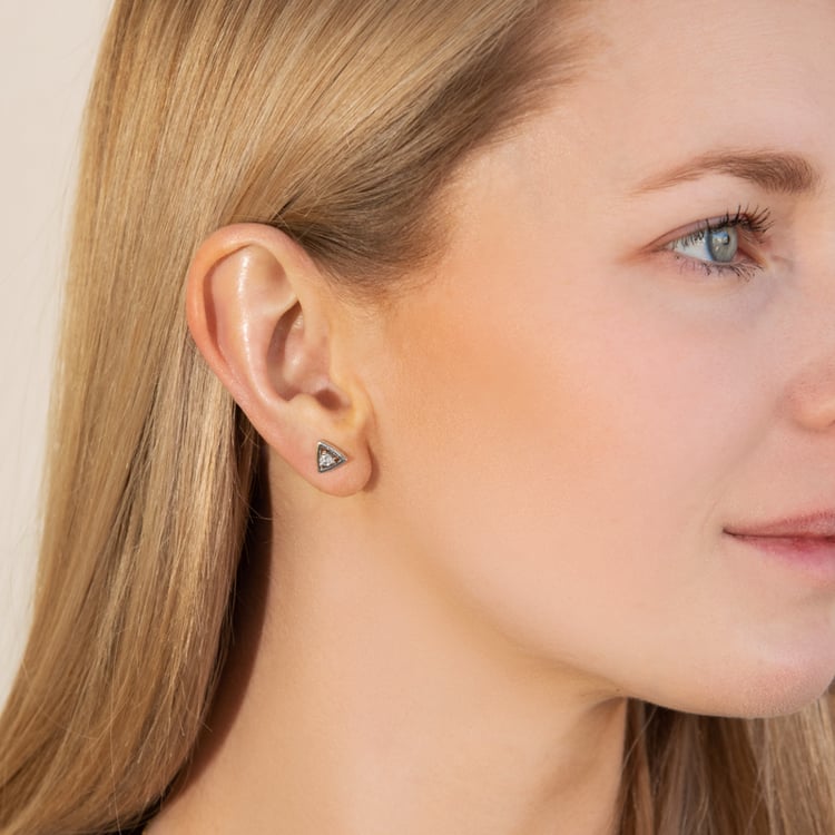 Trojúhelníkové náušnice 2v1 s lab-grown diamanty Macie 99333