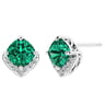 Stříbrné smaragdové náušnice
