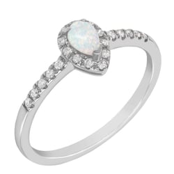 Zlatý prsten s opálem a diamanty Kezia