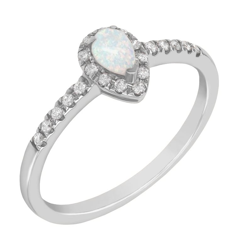 Diamantový zlatý prsten s opálem