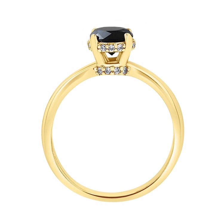 Prsten s černým a bílými diamanty Xela 141994