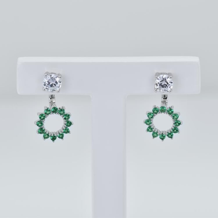 Náušnice se smaragdy a zirkony 21349