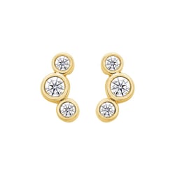 Moderní stříbrné náušnice s kulatými diamanty Ebba