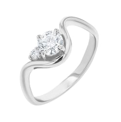 Vlnitý zásnubní prsten s round lab-grown diamantem Debora