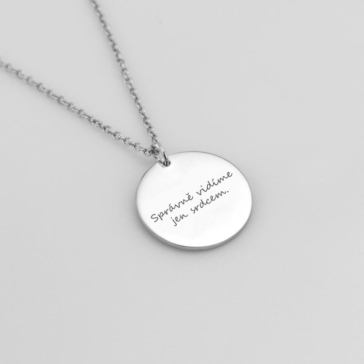 Přívěsek Malý princ s liškou a gravírem ze stříbra 115166