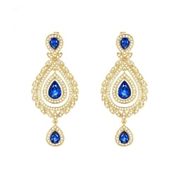 Luxusní safírové náušnice s diamanty Edee