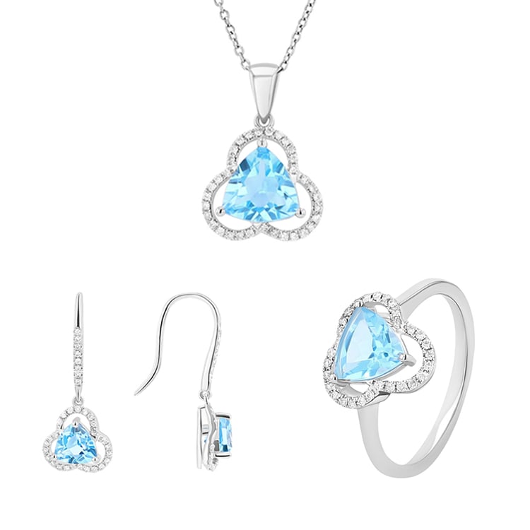 Zlatá topazová souprava šperků s diamanty Danya