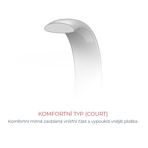 Komfortní snubní prsten z platiny Ygyn 140106