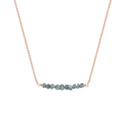 Zlatý choker s nebroušenými modrými diamanty Inaku