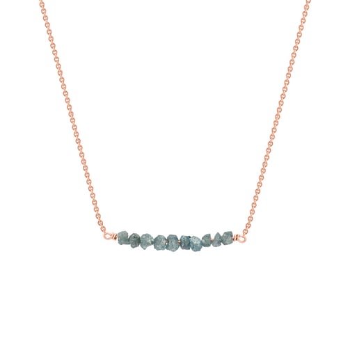 Zlatý choker s nebroušenými modrými diamanty Inaku