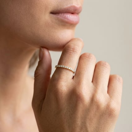 Rozvodový eternity prsten ze zlata s 1.25 mm lab-grown diamanty Naveen