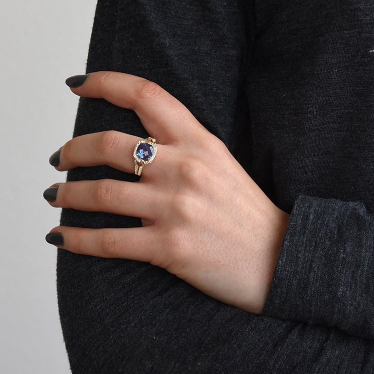 Prsten s alexandritem a lab-grown diamanty Odran 116170