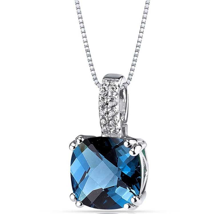 Elegantní zlatý přívěsek s modrým a bílými topazy Nafula