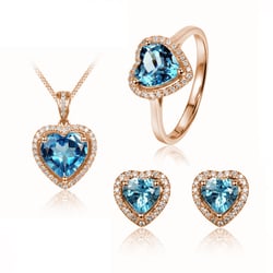 Zlatá topazová souprava šperků Kellie