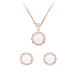 Zlatá perlová kolekce náušnic a náhrdelníku s diamanty Kamila