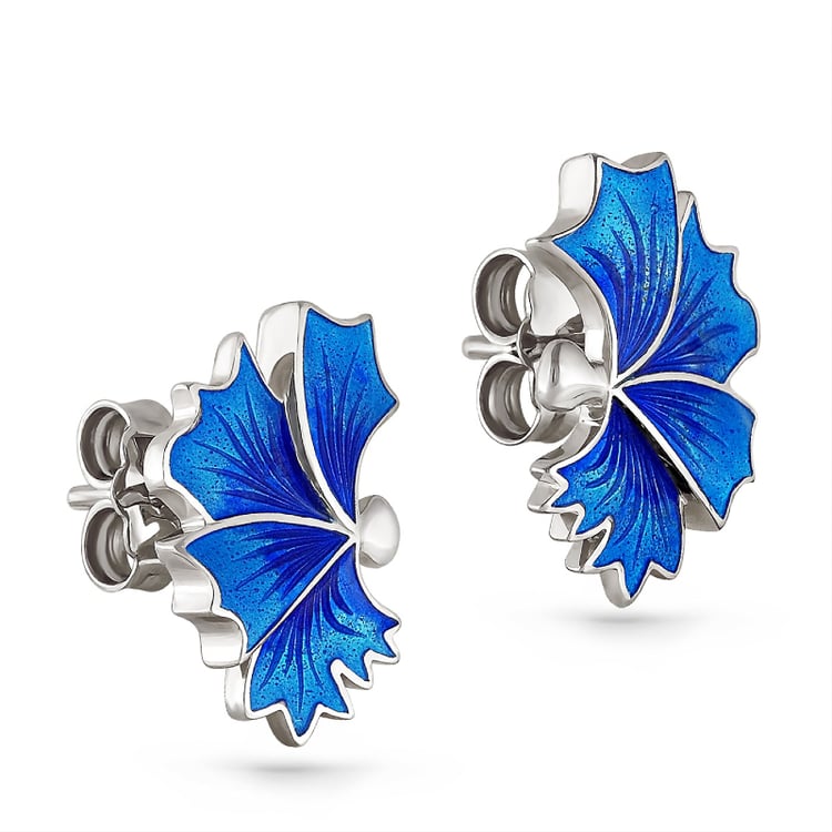 Stříbrné náušnice s květinovým motivem