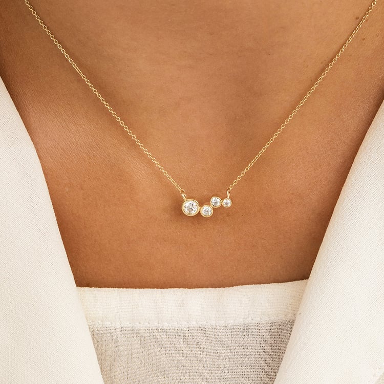 Moderní zlatý náhrdelník s lab-grown diamanty Viola 163187