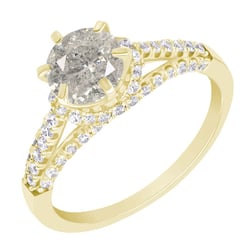 Halo zásnubní prsten se salt and pepper diamantem Heshmy