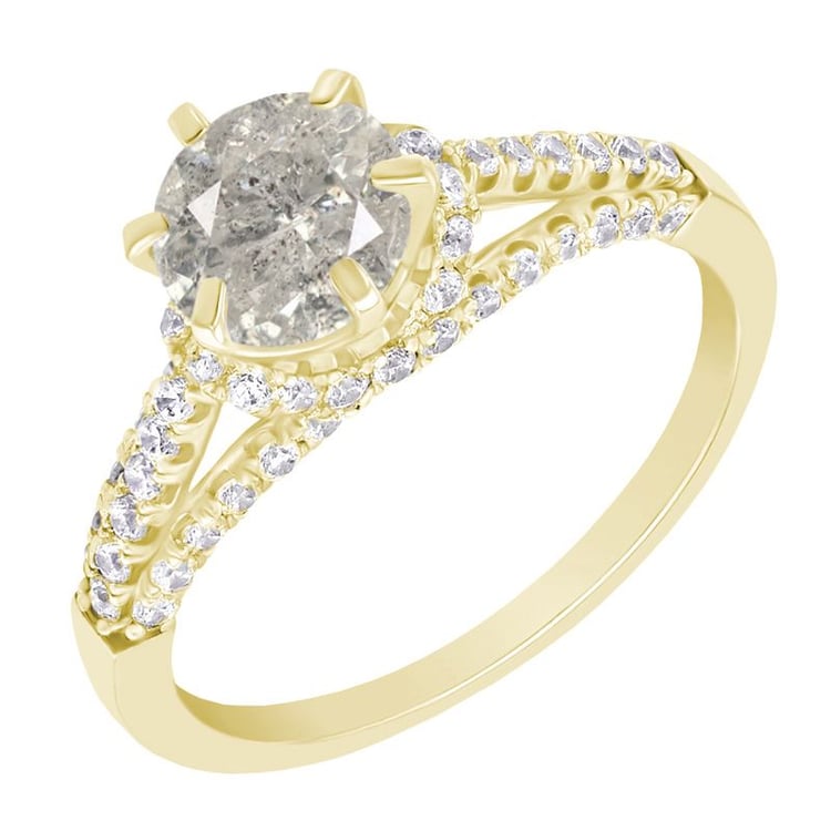 Halo zásnubní prsten se salt and pepper diamantem Heshmy