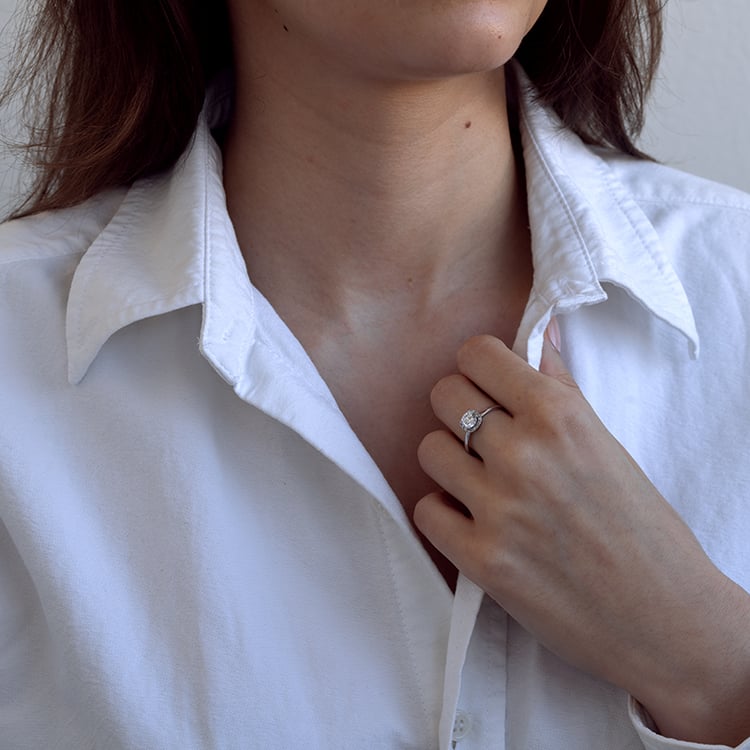 Halo zásnubní prsten s lab-grown diamanty Zulie 129521