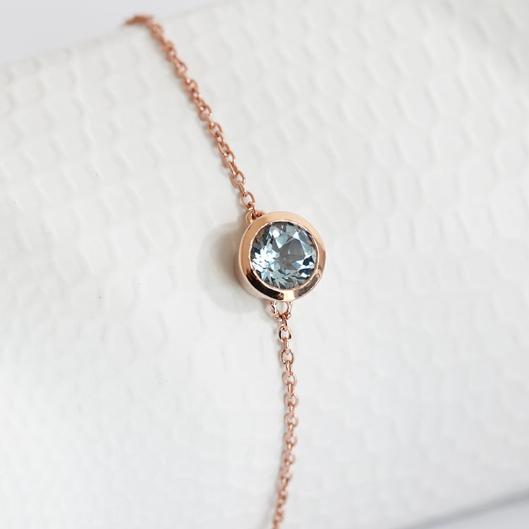 Zlatý náramek s akvamarínem Arleth 117025