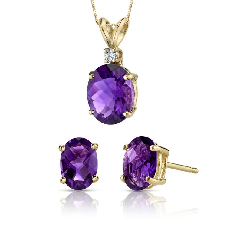 Ametystové zlaté šperky