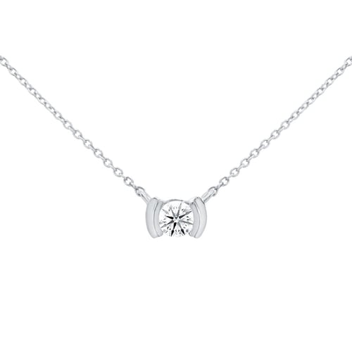 Minimalistický stříbrný náhrdelník s diamantem Gosta