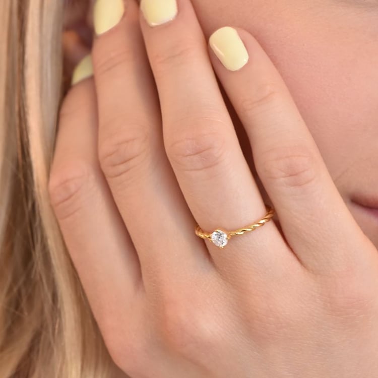 Propletený prsten s lab-grown diamantem Nelson 129340