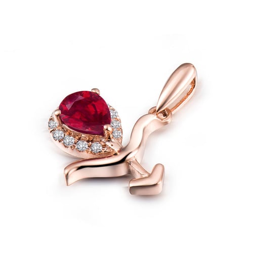 Rubínový přívěsek ve znamení Střelce s diamanty Centauro