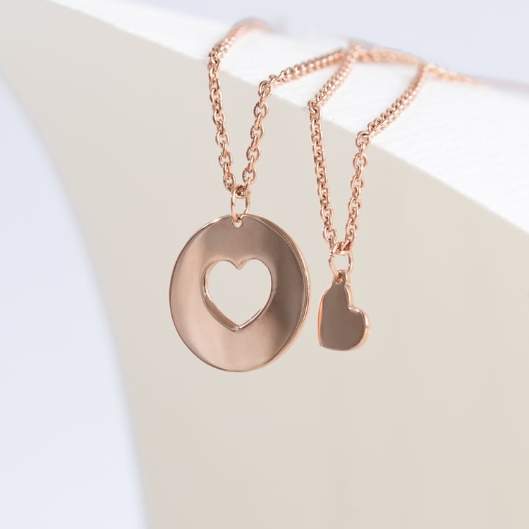 Set stříbrných přívěsků ve tvaru srdce pro dva Elly 124483