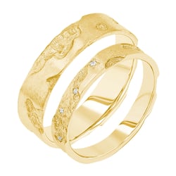 Snubní prsteny s ručně rytým povrchem Cley