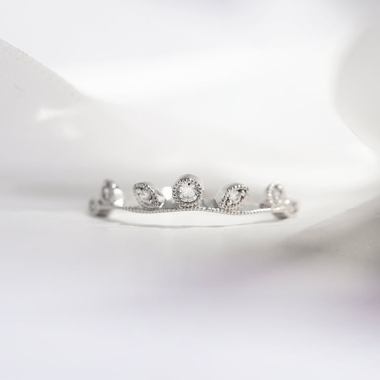 Eternity prsten s lístky a lab-grown diamanty Bates 110379