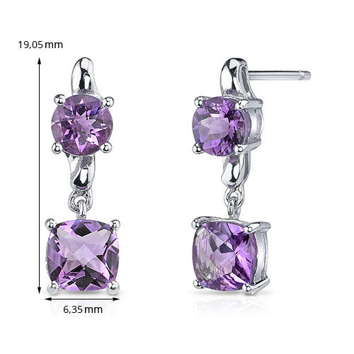 Stříbrné náušnice s ametysty 1801