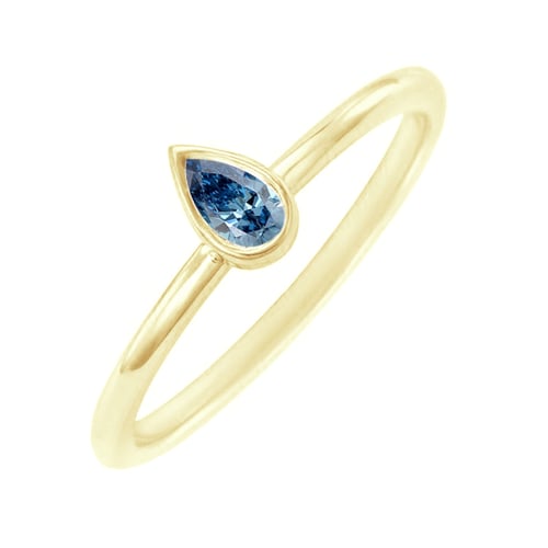 Minimalistický prsten s certifikovaným fancy blue lab-grown diamantem Nunez