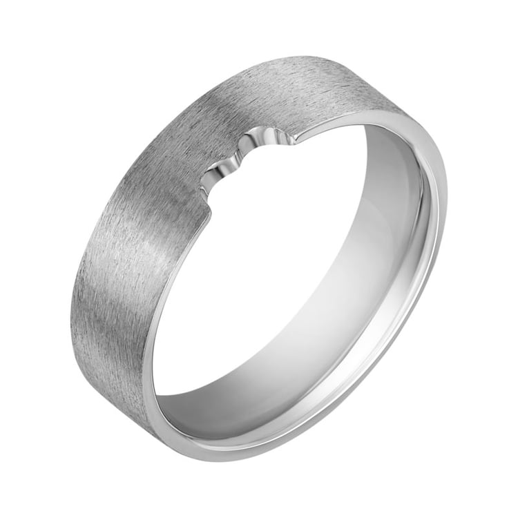 Pánský prsten s výřezem srdce 31154