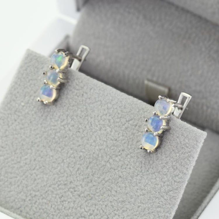 Stříbrné náušnice s opály 49154