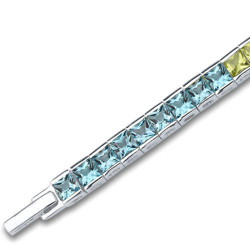 Stříbrný drahokamový náramek 17937