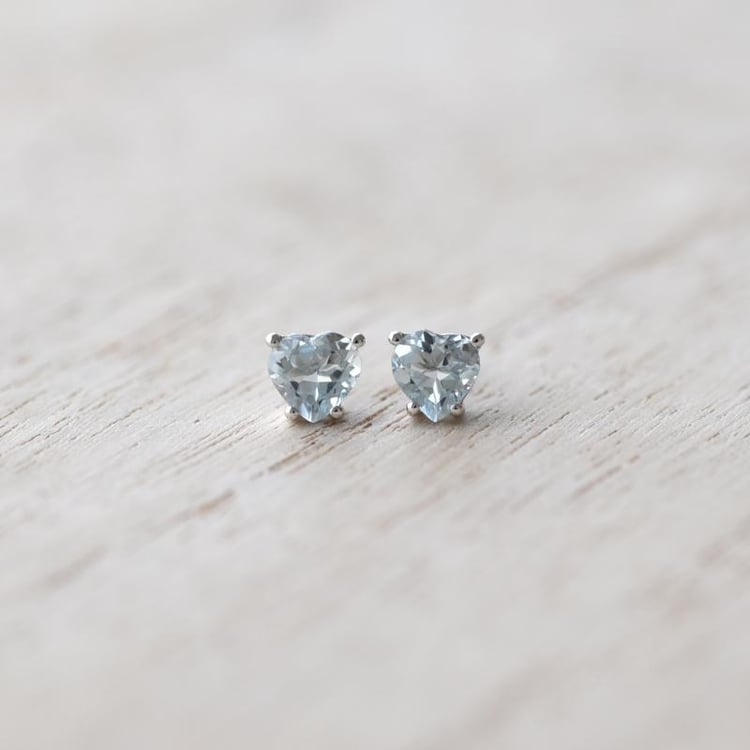 Náušnice se srdíčkovými akvamaríny 52916