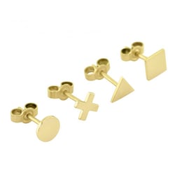 Zlaté geometrické mix &amp; match náušnice Aine