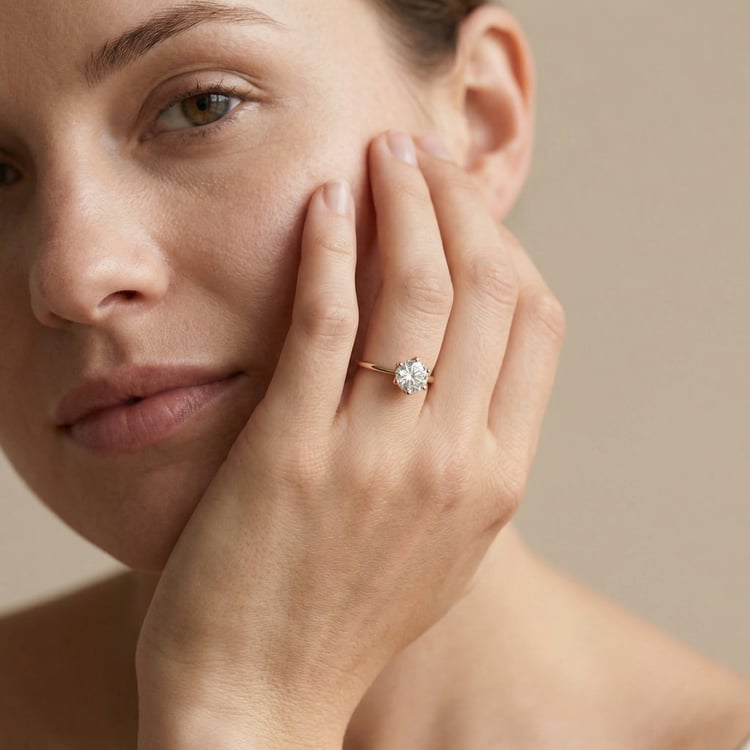 Zásnubní prsten ze zlata v oříškové barvě s diamantem Birdie 166646