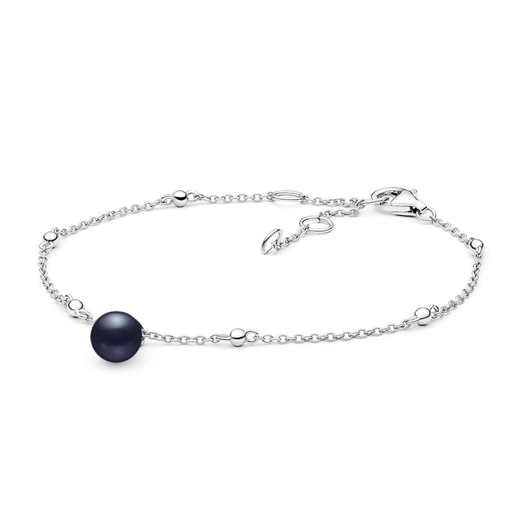 Náramek ze stříbra s černou perlou Jerrik